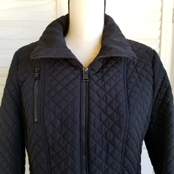 Calvin Klein Black Quilted Coat, Jacket Size Sm - Picture 3 of 16